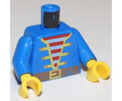Torso Pirate Open Jacket over Striped Vest and Belt Pattern, Inside with Ribs (Reissue) / Blue Arms / Yellow Hands