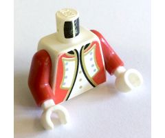 Torso Pirate Imperial Guard Officer Pattern (Red) / Red Arms / White Hands