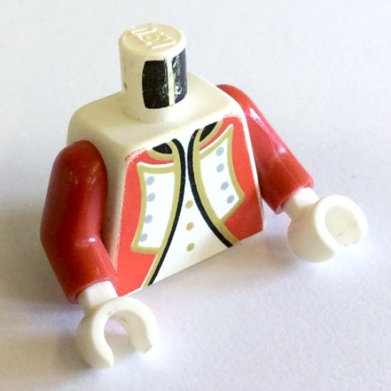 Torso Pirate Imperial Guard Officer Pattern (Red) / Red Arms / White Hands