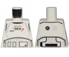 Torso SW Armor Treadspeeder Driver with Black Alien Characters and Red Markings Pattern