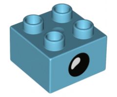 Duplo, Brick 2 x 2 with Eye Open / Closed Pattern on Both Sides