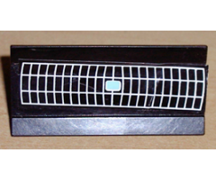 Vehicle Spoiler / Plow Blade 6 x 3 with Hinge with White Grid and Small Blue Rectangle Pattern (Sticker) - Set 1775