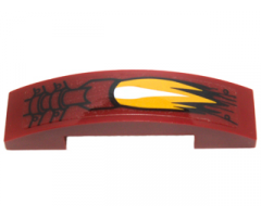 Slope, Curved 4 x 1 Double with Yellow and White Flame Pattern (Sticker) - Set 70227