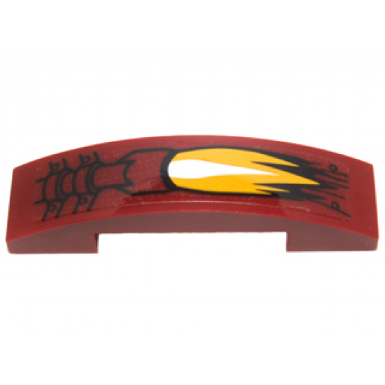 Slope, Curved 4 x 1 Double with Yellow and White Flame Pattern (Sticker) - Set 70227