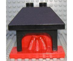 Duplo, Furniture Fireplace with Black Top with 2 Studs