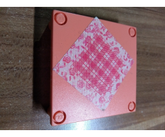 Scala Platform / Table 7 x 7 x 1 1/3 with 4 Legs with Plaid and Roses Tablecloth Pattern (Sticker) - Set 3201