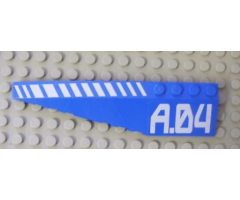 Wedge 12 x 3 Left with White Hash Lines and 'A.04' Pattern (Stickers) - Set 7709