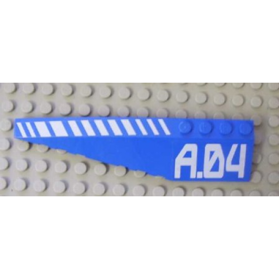Wedge 12 x 3 Left with White Hash Lines and 'A.04' Pattern (Stickers) - Set 7709