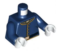 Torso The Lone Ranger Cavalry Uniform, 5 Buttons, Belt Pattern / Dark Blue Arms / White Hands