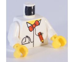 Torso Time Cruisers Red Bow Tie, Pencil and Pocket Watch Pattern / White Arms / Yellow Hands