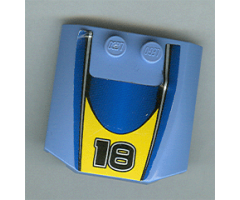 Wedge 4 x 4 x 2/3 Triple Curved with Number 18 Pattern (Sticker) - Set 8383