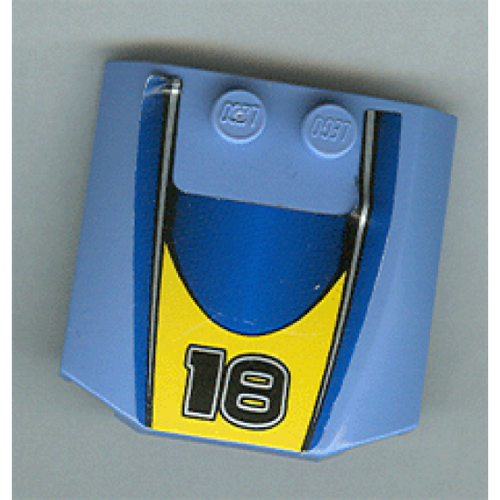 Wedge 4 x 4 x 2/3 Triple Curved with Number 18 Pattern (Sticker) - Set 8383