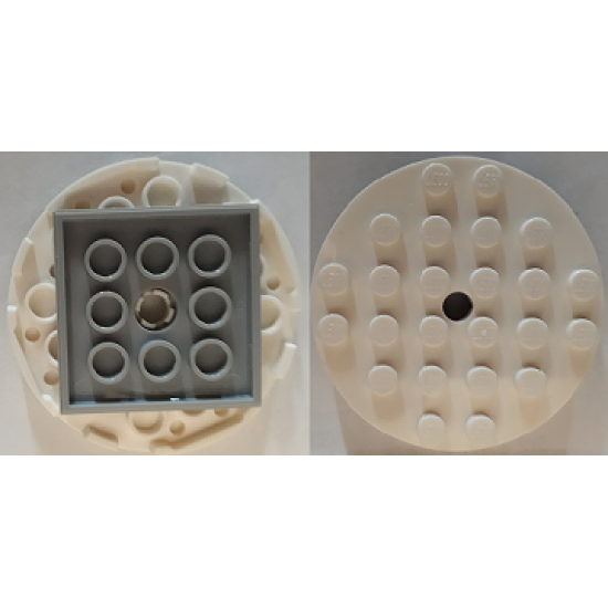 Turntable 6 x 6 x 2/3 Top with Light Bluish Gray Square Base, Free-Spinning (11213 / 61485)