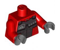 Torso Exo-Force Dark Gray Body Armor with Four Stars Pattern / Red Arms / Dark Bluish Gray Hands