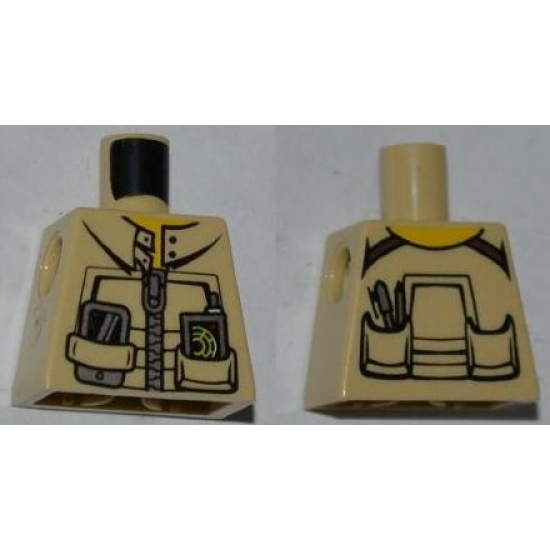 Torso Dino Jacket with Strap Collar, Zipper, Phone and GPS Pattern