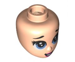 Mini Doll, Head Friends with Sand Blue Large Eyes, Worried Eyebrows, and Open Mouth Pattern (Ariel)