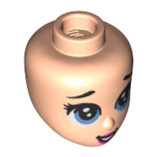 Mini Doll, Head Friends with Sand Blue Large Eyes, Worried Eyebrows, and Open Mouth Pattern (Ariel)