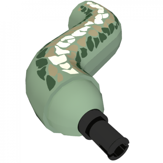 Animal, Body Part Serpent Basilisk Neck S-Curve with Fixed Pin with Scales Pattern