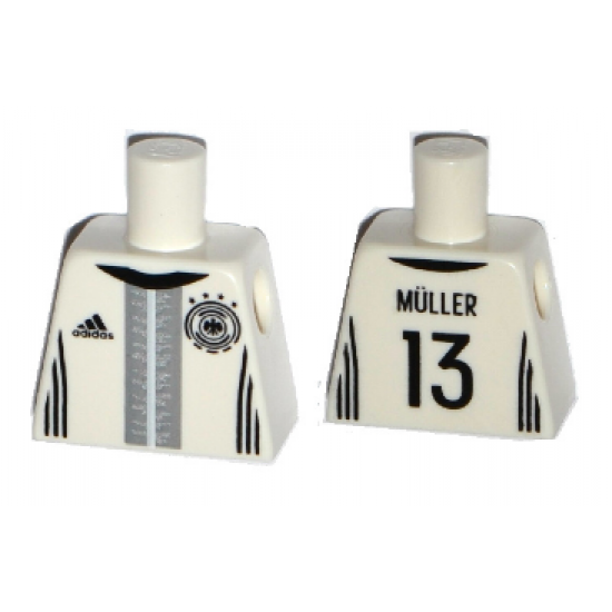Torso Soccer Shirt with adidas Logo, 4 Stars and Eagle Front, 'MÜLLER 13' Back Pattern