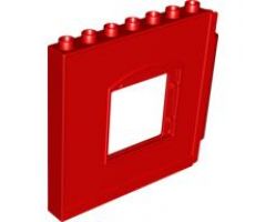 Duplo, Building Wall 1 x 8 x 6 Hinge on Right with Window Opening