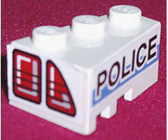 Wedge 3 x 2 Right with Taillights and 'POLICE' on White/Blue Background Pattern (Stickers) - Set 8230