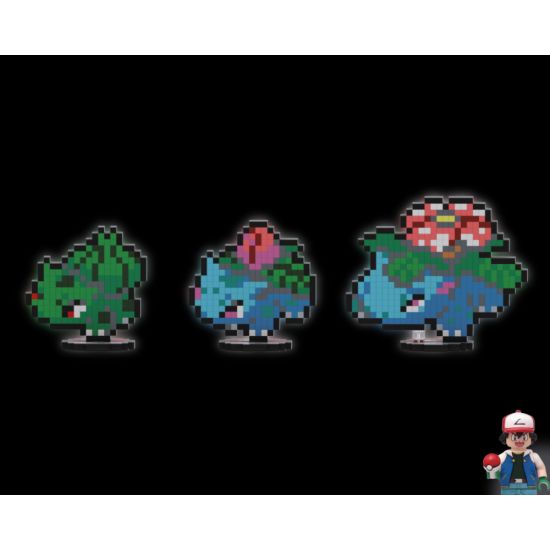 Bulbasaur, Ivysaur & Venusaur - Pixel Art Display