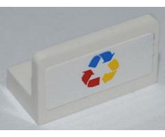 Panel 1 x 2 x 1 with Three Color Recycling Arrows Pattern (Sticker) - Set 4206