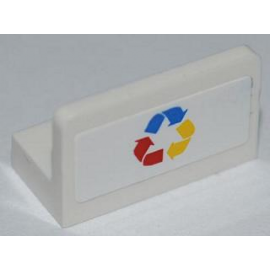 Panel 1 x 2 x 1 with Three Color Recycling Arrows Pattern (Sticker) - Set 4206