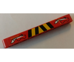 Technic, Liftarm 1 x 9 Thick with Arm Movement and Black and Yellow Danger Stripes Pattern (Sticker) - Set 8283