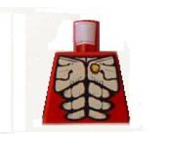 Torso Alien with Muscles Outline and Gold Skull Pattern