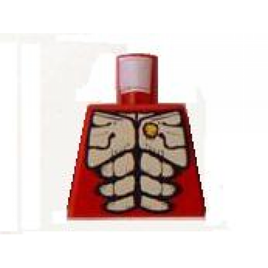 Torso Alien with Muscles Outline and Gold Skull Pattern