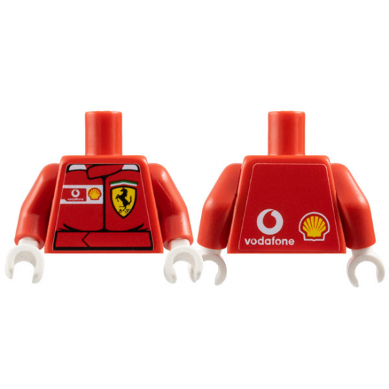 Torso Racers Ferrari front, Vodafone back (Stickers) without Driver Name Pattern / Red Arms / White Hands