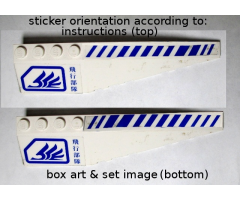 Wedge 12 x 3 Right with Blue Hash Lines and Square with Cut Corner Pattern (Stickers) - Set 7700