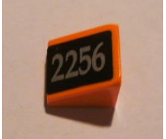 Slope 30 1 x 1 x 2/3 with Silver '2256' on Black Pattern Model Right (Sticker) - Set 10133