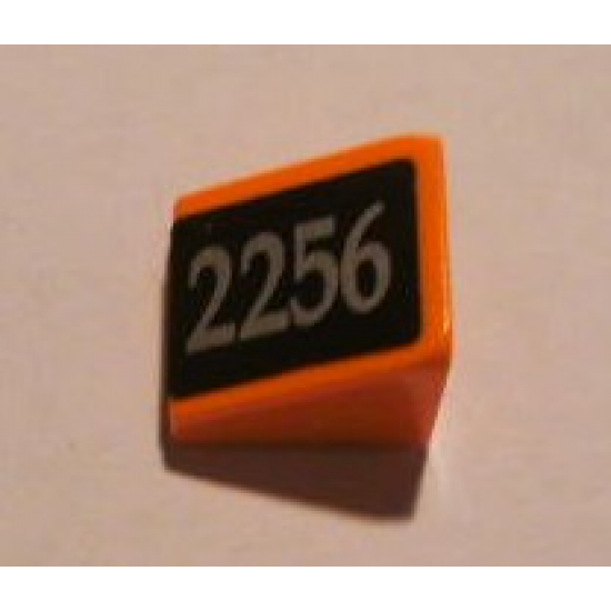 Slope 30 1 x 1 x 2/3 with Silver '2256' on Black Pattern Model Right (Sticker) - Set 10133