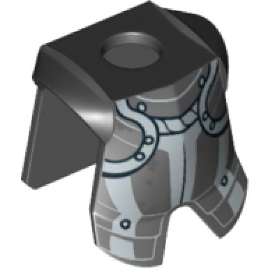 Minifigure, Body Wear Armor Breastplate with Leg Protection, Kingdoms Silver Pattern