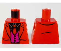Torso Jacket, Black Shirt, Red Tie, Magenta Vest Pattern