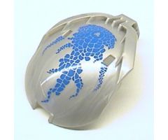 Bionicle Bohrok Windscreen 4 x 5 x 7 with Blue Scales and Gahlok-Kal Logo Pattern