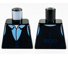 Torso Vest, Medium Blue Shirt with Collar Pattern