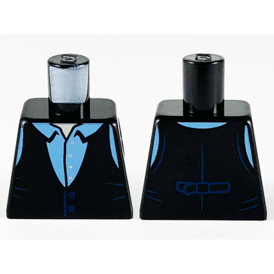 Torso Vest, Medium Blue Shirt with Collar Pattern