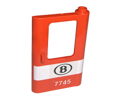 Door 1 x 4 x 5 Train Right with White Stripe and 'B 7745' Pattern (Sticker) - Set 7745
