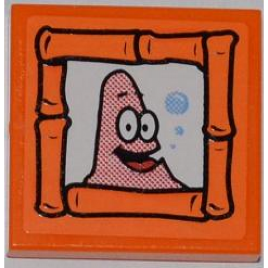 Tile 2 x 2 with Patrick Making Bubbles Portrait Pattern (Sticker) - Set 3818