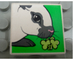 Duplo, Tile 2 x 2 x 1 with Rabbit Mosaic Picture 18 Pattern (Set 1014)