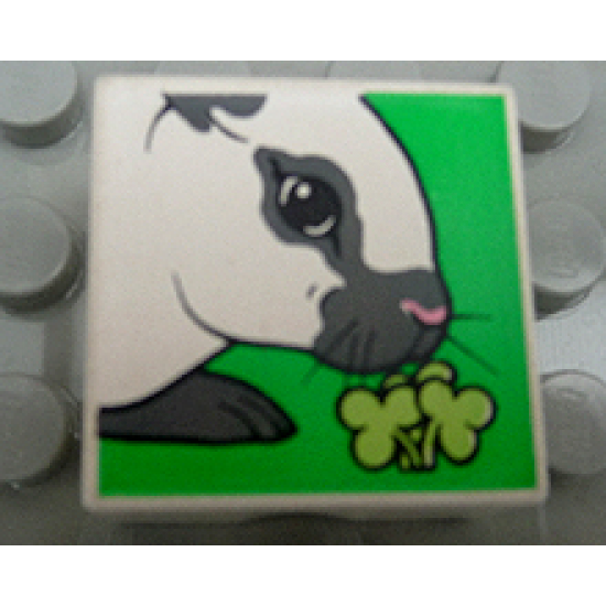 Duplo, Tile 2 x 2 x 1 with Rabbit Mosaic Picture 18 Pattern (Set 1014)