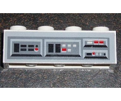 Brick 1 x 4 with Control Panel Pattern (Sticker) - Set 6211
