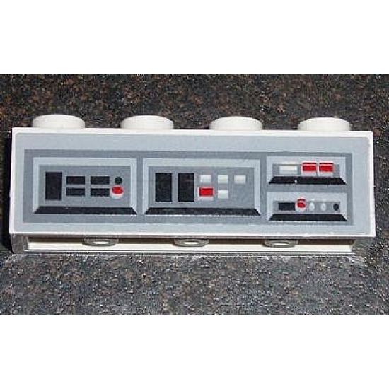 Brick 1 x 4 with Control Panel Pattern (Sticker) - Set 6211