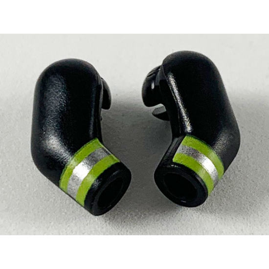 Arm, (Matching Left and Right) Pair with Lime and Silver Reflective Stripes Pattern