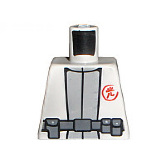 Torso Exo-Force with Red Symbol, Light Bluish Gray Undershirt and Dark Bluish Gray Belt Pattern