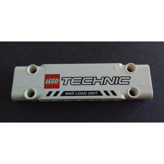 Technic, Panel Plate 3 x 11 x 1 with LEGO TECHNIC Logo, Black Stripes and 'MAX LOAD 250T' Pattern (Sticker) - Set 42042