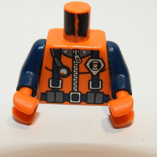 Torso Rescue Coast Guard Logo Pattern / Dark Blue Arms / Orange Hands